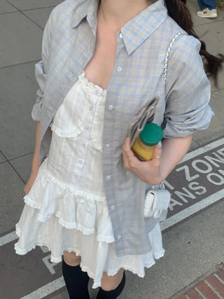 Layered ruffle camisole dress