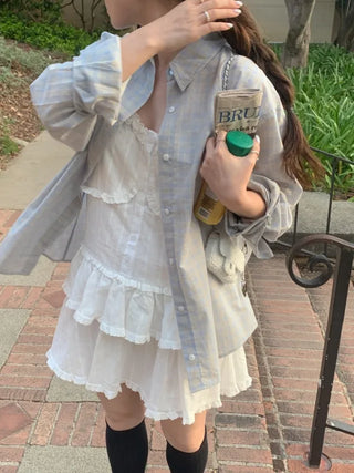 Layered ruffle camisole dress
