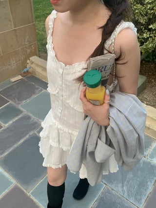Layered ruffle camisole dress