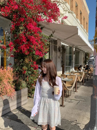 Flower Chiffon Long Mini Camisole Dress