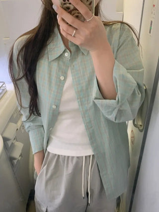 Summer oversized check shirt