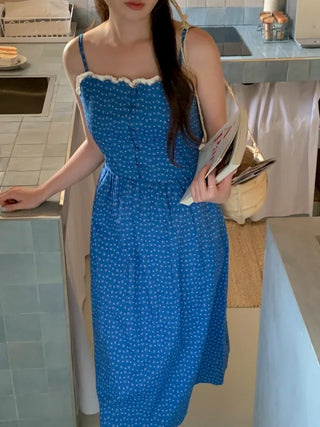 Flower Lace Long Camisole Dress