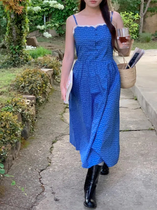 Flower Lace Long Camisole Dress