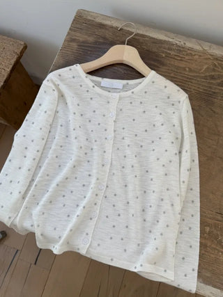 Cropped polka dot cardigan