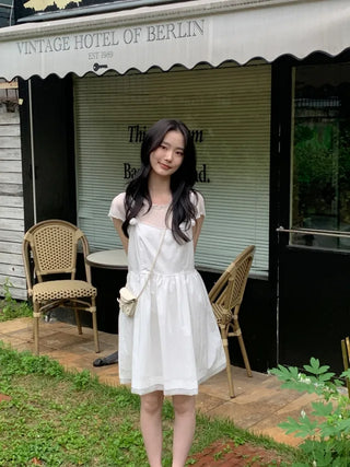 Shirred Layered Bustier Mini Dress