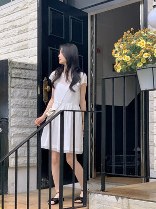 Shirred Layered Bustier Mini Dress