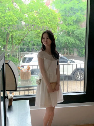 Shirred Layered Bustier Mini Dress