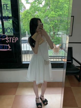 Shirred Layered Bustier Mini Dress