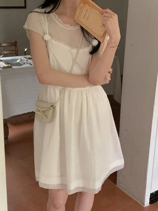 Shirred Layered Bustier Mini Dress