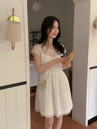 Shirred Layered Bustier Mini Dress