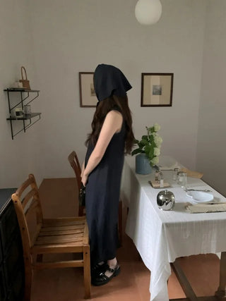 [Scarf] Cotton sheer long camisole dress