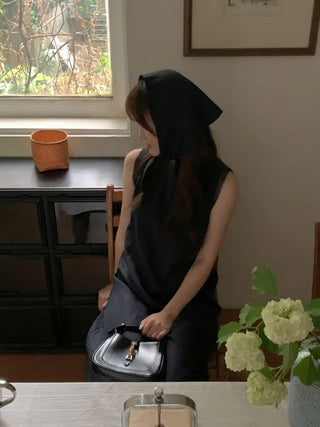 [Scarf] Cotton sheer long camisole dress