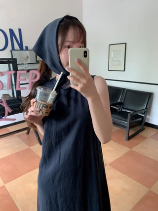 [Scarf] Cotton sheer long camisole dress