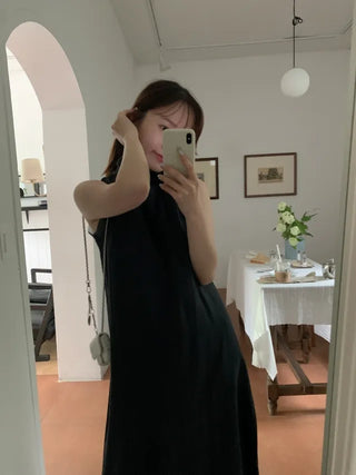 [Scarf] Cotton sheer long camisole dress