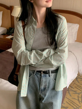 Summer oversized check shirt