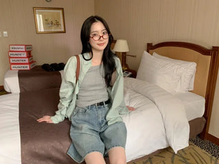 Summer oversized check shirt