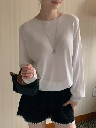 Elastic stitch ribbed shorts