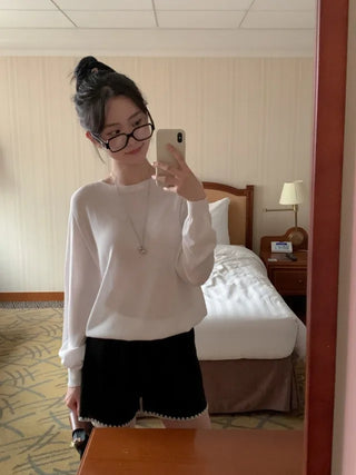 [6 colors] Whole Garment Linen Long Sleeve Knit