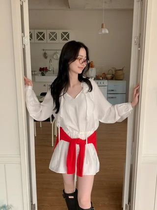 See-through elastic ribbon frill mini dress