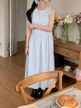 [Scrunchie Set] Shirred Long Camisole Dress