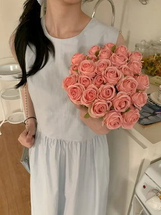 [Scrunchie Set] Shirred Long Camisole Dress