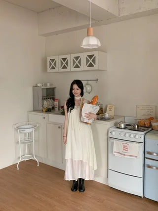 Polka Dot Tie Long Dress