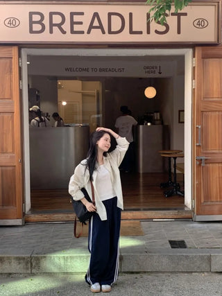 Oversized striped seersucker shirt