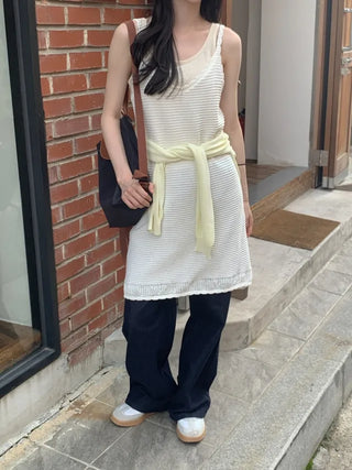 Linen non-faded ribbon denim pants