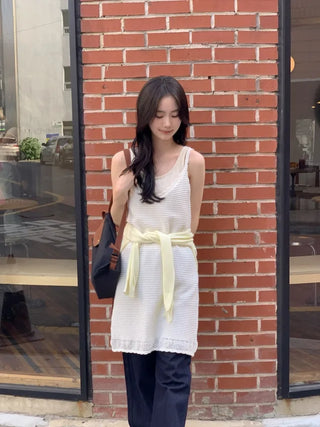 Daisy Vintage Layered Knit Camisole Dress