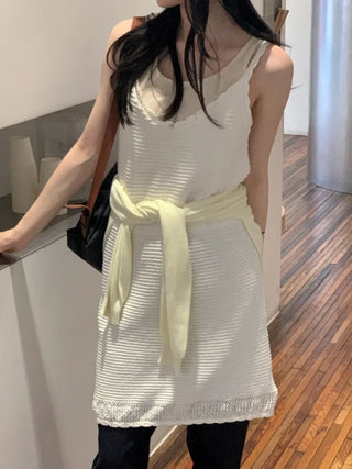 Daisy Vintage Layered Knit Camisole Dress