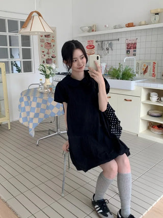 Scrunchie Set Balloon Short-Sleeve Tunic