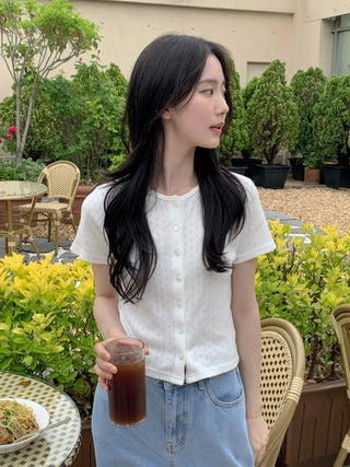 Eyelet punched sleeveless top