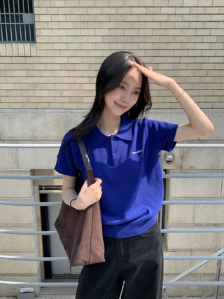 Summer short-sleeved colored knit