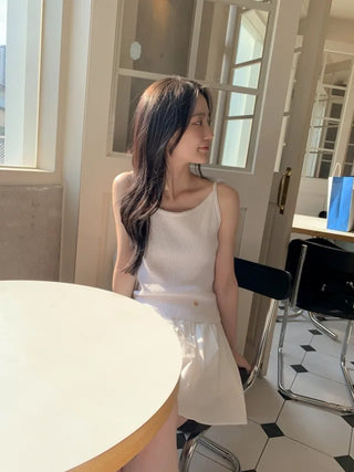 Ribbon ribbed camisole (5cm)