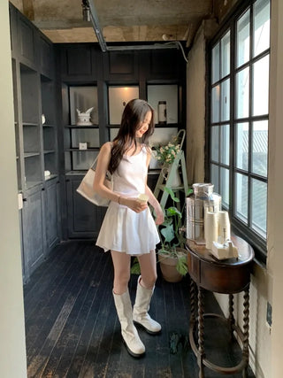 Ribbon ribbed camisole (5cm)