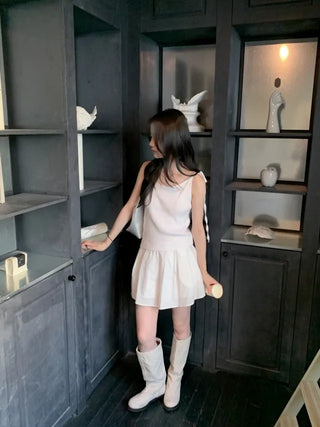 Ribbon ribbed camisole (5cm)