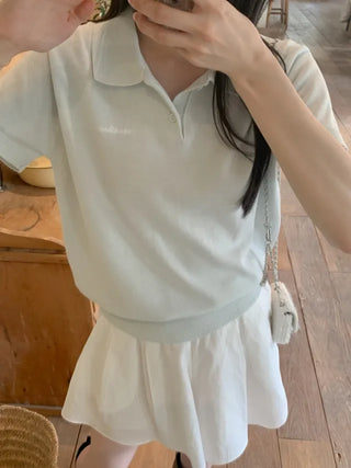 Summer short-sleeved colored knit