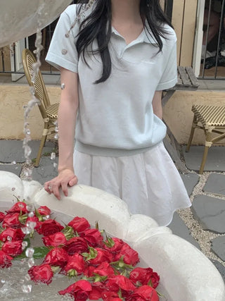 Summer short-sleeved colored knit