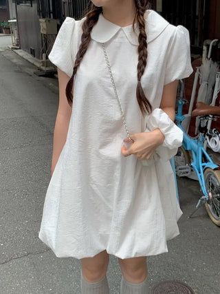 Scrunchie Set Balloon Short-Sleeve Tunic