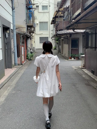 Scrunchie Set Balloon Short-Sleeve Tunic