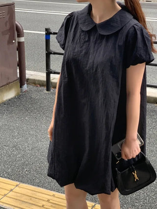 Scrunchie Set Balloon Short-Sleeve Tunic