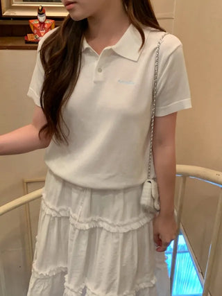 Summer short-sleeved colored knit