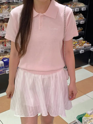 Summer short-sleeved colored knit