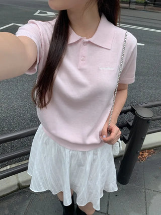 Summer short-sleeved colored knit