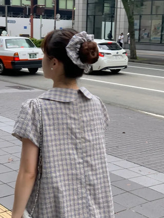 Scrunchie Set Balloon Short-Sleeve Tunic