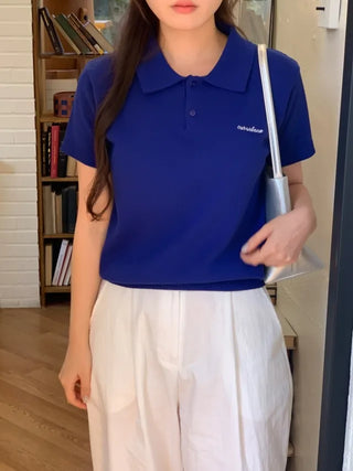 Summer short-sleeved colored knit