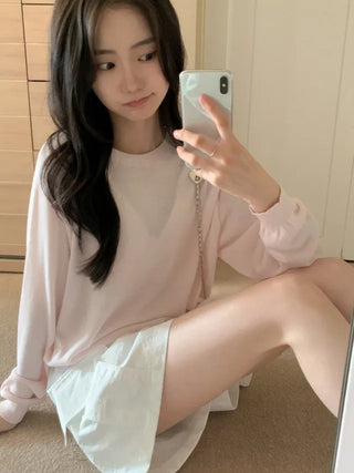 [6 colors] Whole Garment Linen Long Sleeve Knit