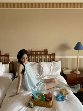 [Homewear] Flower Lace Sleeveless Pajama Set