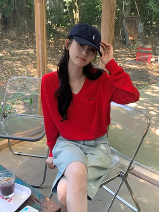 Loose-fitting long-sleeved knit