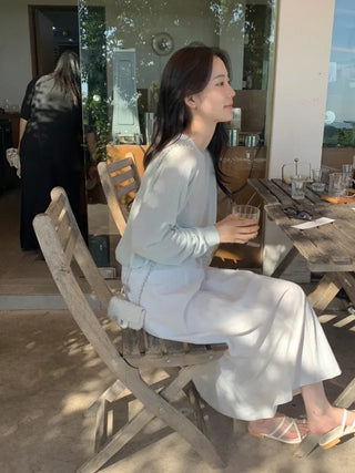 [6 colors] Whole Garment Linen Long Sleeve Knit